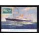 BARCOS EL ANDES ANTIGUA TARJETA POSTAL CON ESTAMPILLA Y SELLO ARGENTINO 1951